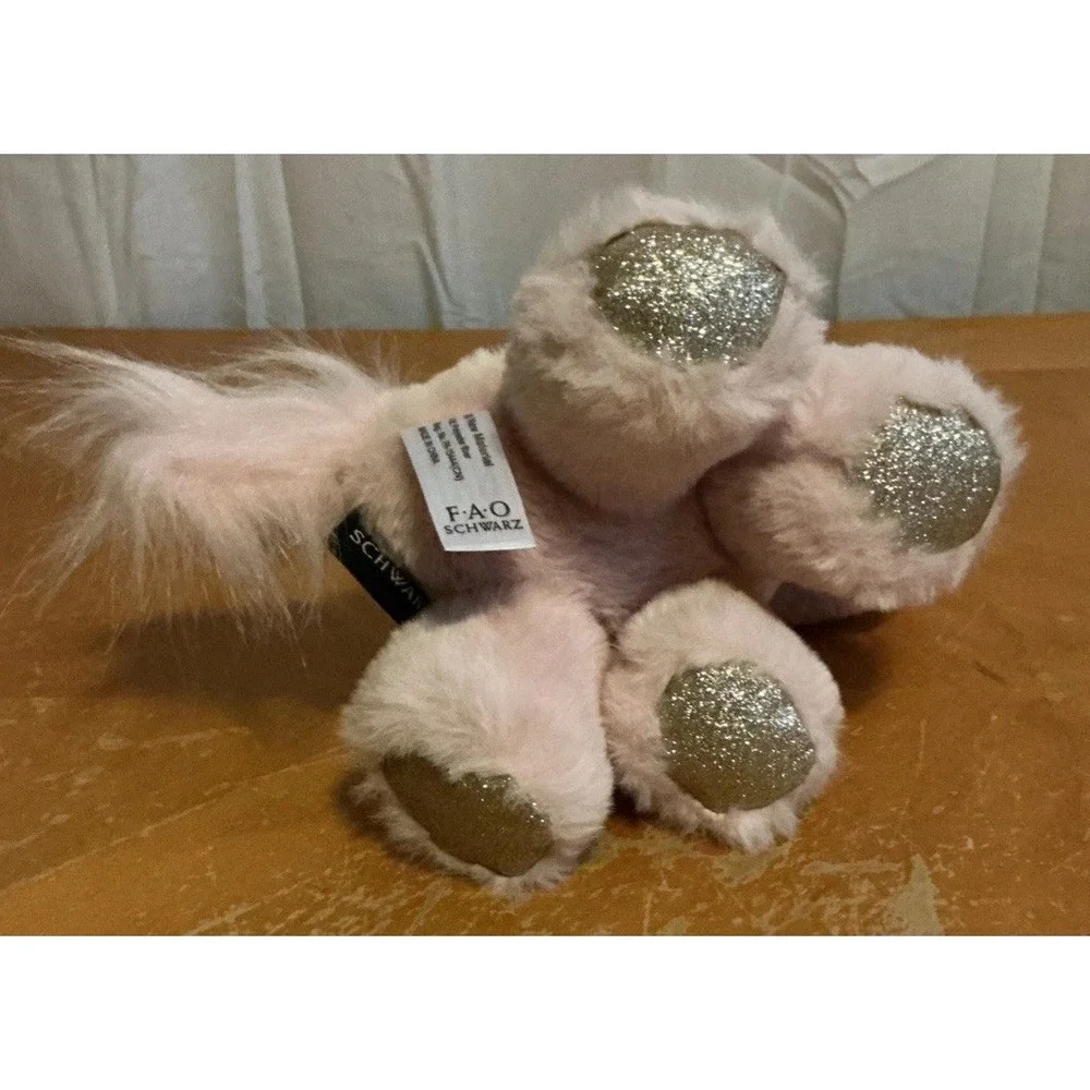 2022‎ FAO Schwarz Pink Unicorn Gold Glitter Soft Plush Stuffed Animal Toy 9